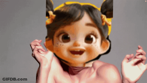 Close Up Of Cartoon Character With Yellow Headband GIF