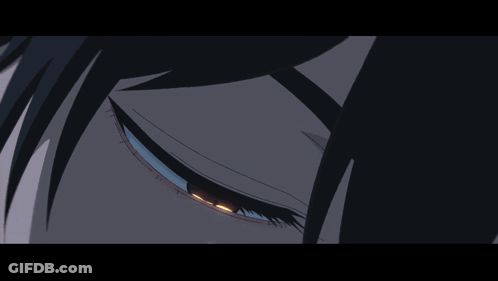 Close Up Of Cartoon Eye With Blue Pupil GIF