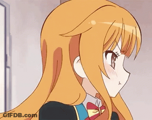 Close Up Of Cartoon Girl With Orange Hair And Bow Tie GIF