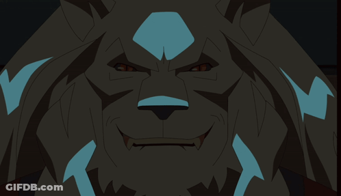 Close Up Of Cartoon Lion's Face GIF
