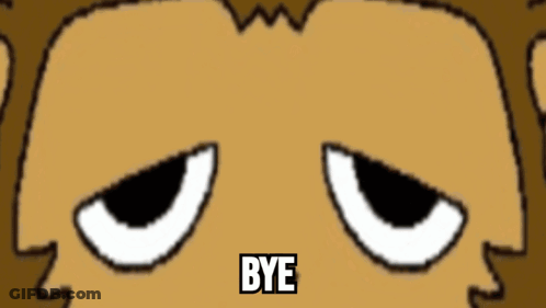 Close Up Of Cartoon Monkey Face With Bye Above It GIF