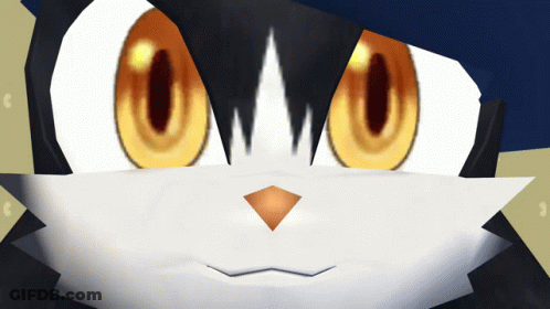 Close Up Of Cat With Yellow Eyes And Orange Nose GIF