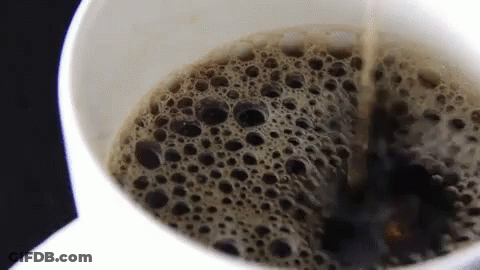 Close Up Of Coffee With Bubbles GIF