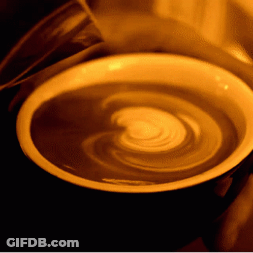 Close Up Of Cup Of Coffee With Swirl GIF