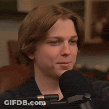 Close Up Of Dog With Woman's Face Behind It GIF