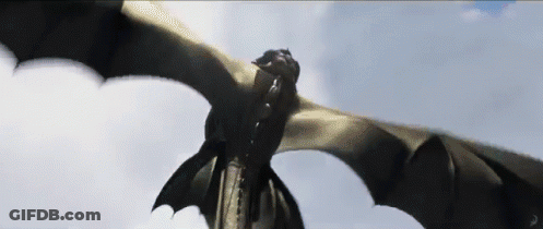 Close Up Of Dragon Flying In Sky GIF