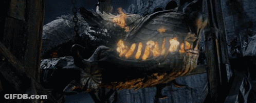 Close Up Of Dragon's Mouth With Teeth GIF