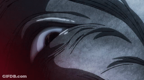 Close Up Of Drawing Of Person's Eye With Red Background GIF