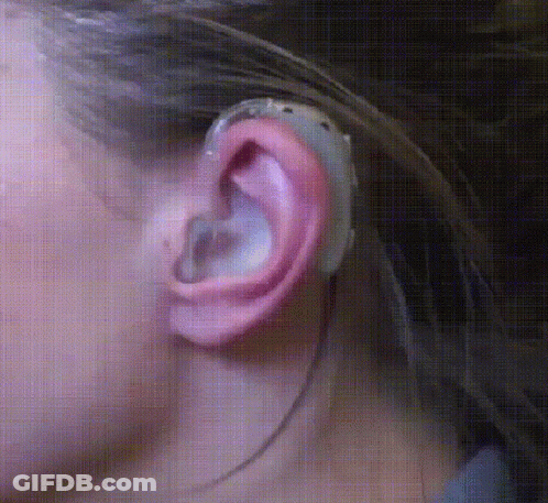 Close Up Of Ear With Hearing Aid GIF