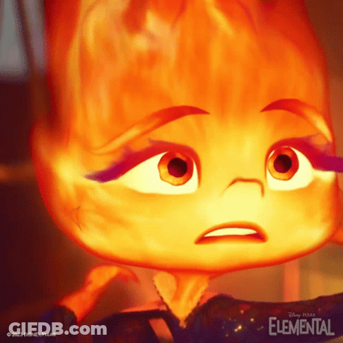 Close Up Of Elemental Cartoon Character GIF