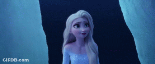 Close Up Of Elsa From Frozen Looking Up GIF