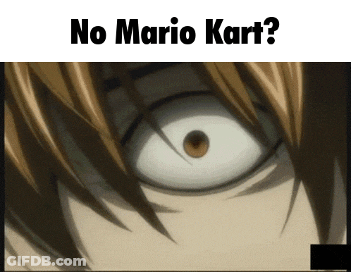 Close Up Of Eye Saying No Mario Kart GIF