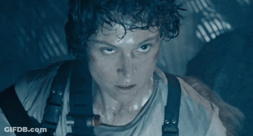 Close Up Of Face In Blue Light GIF