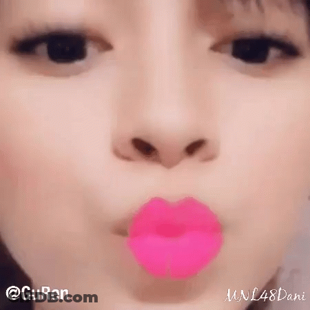 Close Up Of Face With Pink Lips GIF