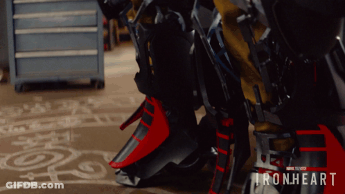 Close Up Of Feet With Ironheart Written On Bottom GIF