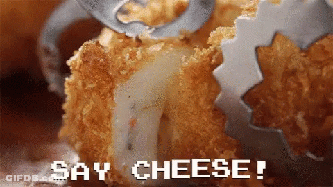 Close Up Of Food Saying Say Cheese GIF