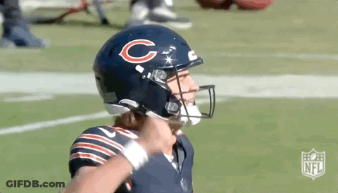Close Up Of Football Player In Bears Helmet GIF