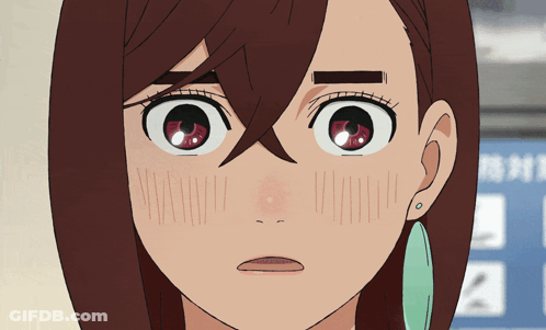 Close Up Of Girl Face With Chinese Writing GIF