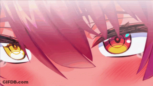Close Up Of Girl's Eyes With Red And Yellow GIF