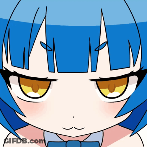 Close Up Of Girl With Blue Hair GIF