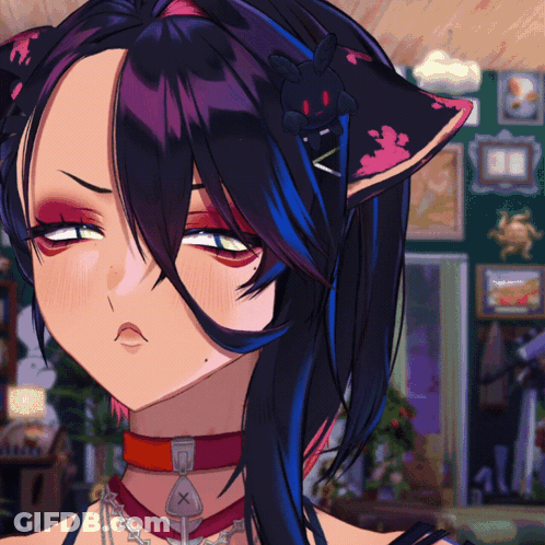Close Up Of Girl With Choker GIF