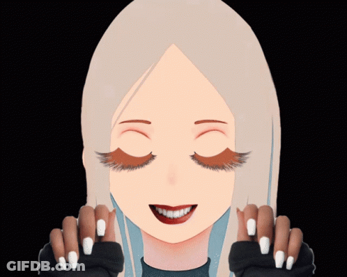 Close Up Of Girl With Eyes Closed And White Nails GIF