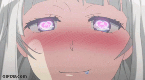 Close Up Of Girl With Hearts In Eyes GIF