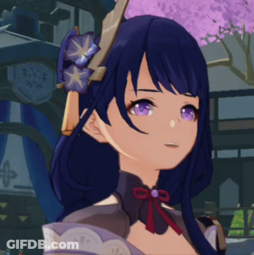 Close Up Of Girl With Purple Eyes And Bow GIF