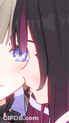 Close Up Of Girl With Purple Hair GIF
