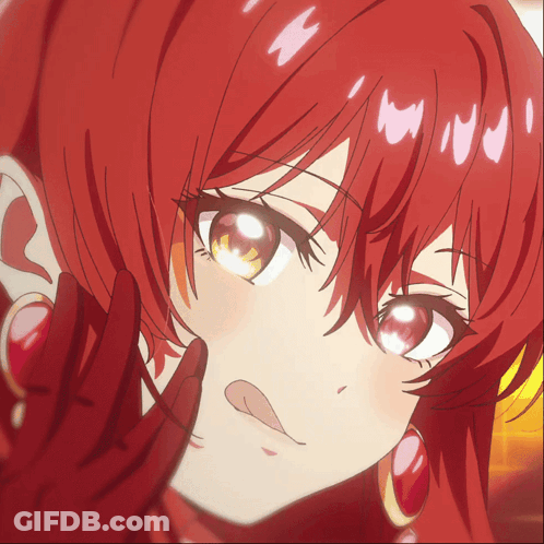 Close Up Of Girl With Red Hair And Earrings GIF
