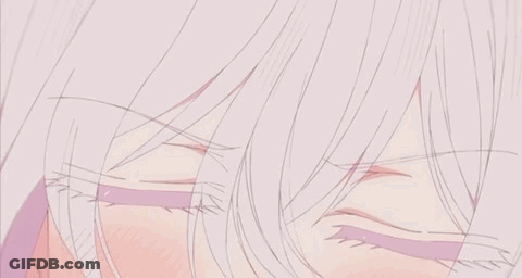 Close Up Of Girl With Yellow Eyes And White Hair GIF