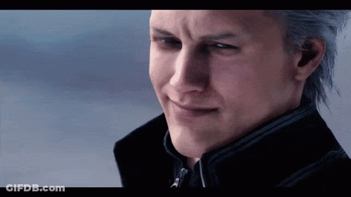 Close-Up Of Gray-Haired Video Game Character GIF
