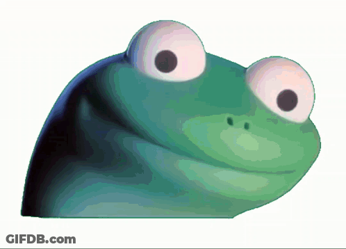 Close Up Of Green Frog Face With Big Eyes GIF