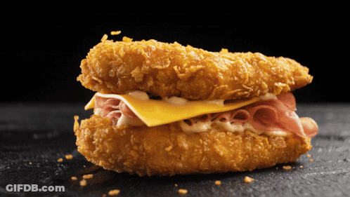 Close Up Of Ham And Cheese Sandwich GIF