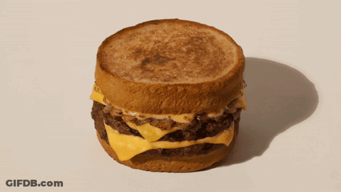 Close Up Of Hamburger On Bun GIF
