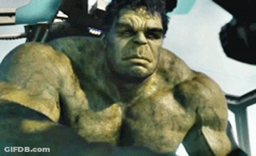 Close Up Of Hulk's Serious Face GIF