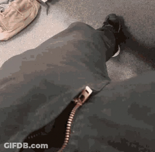 Close Up Of Leg With Zipper GIF