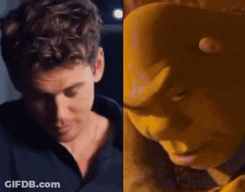Close Up Of Man And Shrek GIF