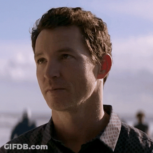 Close Up Of Man Face And Neck With Blue Sky GIF