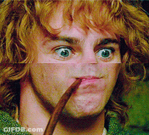 Close Up Of Man Making Funny Face With Pipe GIF