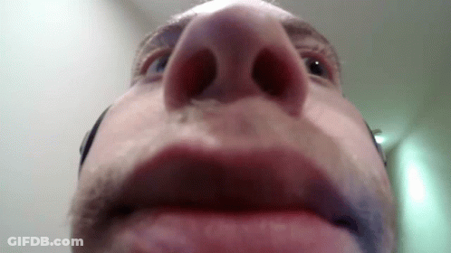 Close Up Of Man Nose And Mouth With Beard GIF
