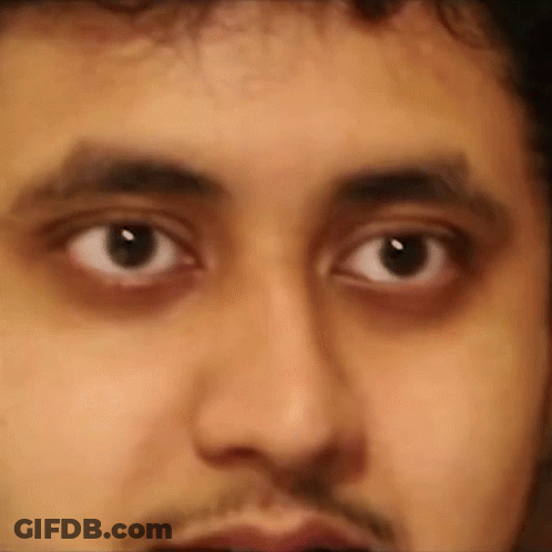 Close Up Of Man's Eyes With Beard And Mustache GIF