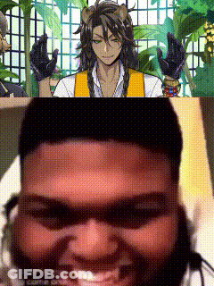 Close Up Of Man's Face Next To Lion King GIF