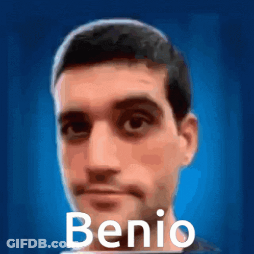 Close Up Of Man's Face With Benio GIF