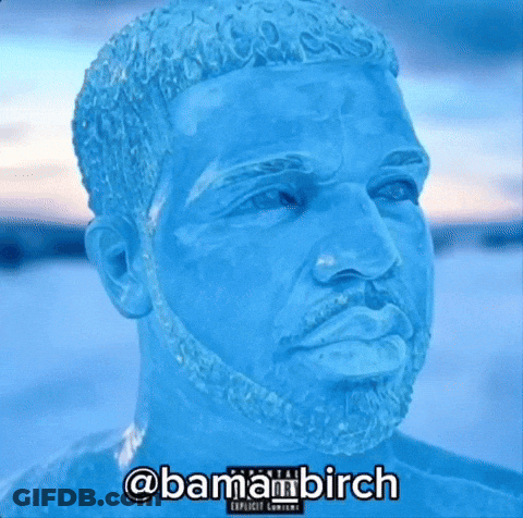 Close Up Of Man's Face With Blue Background GIF