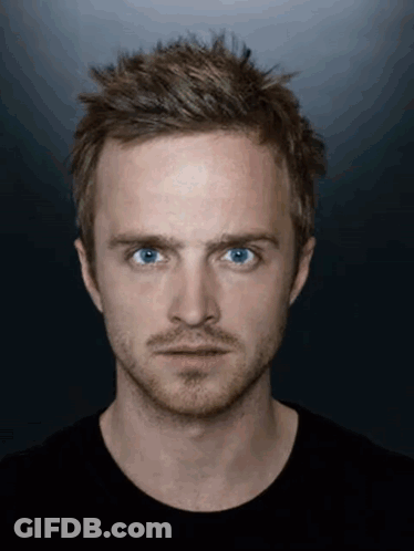 Close Up Of Man's Face With Blue Eyes And Beard GIF