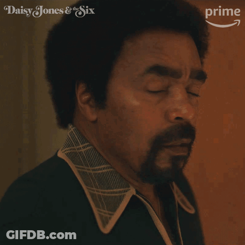 Close Up Of Man's Face With Daisy Jones & The Six GIF