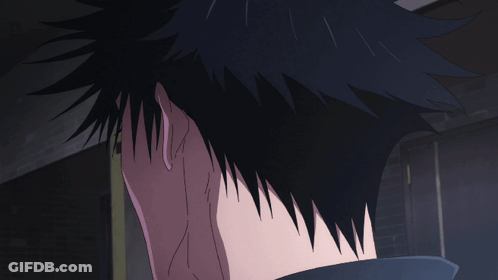 Close Up Of Man's Face With Dark Background GIF