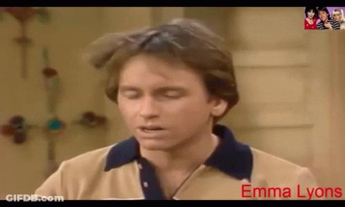 Close Up Of Man's Face With Emma Lyons GIF