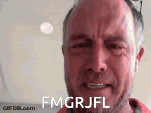 Close Up Of Man's Face With FMGRJFL GIF